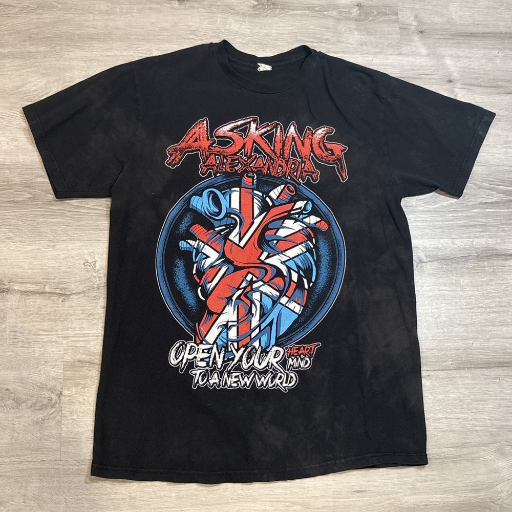 ASKING ALEXANDRIA "Open Your Heart Mind‎ to a New World" T-Shirt  XL Metalcore